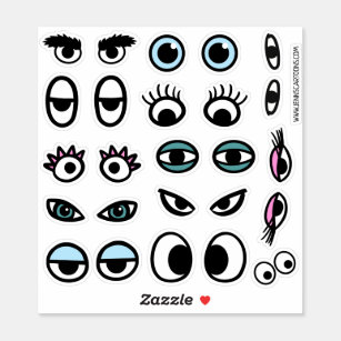 Ensemble de stickers Drôle Eyeballs Cartoon Eyes