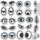Ensemble de stickers Drôle Eyeballs Cartoon Eyes (Devant)