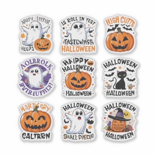 Ensemble de stickers Fun Éffrayant Halloween Desig (Devant)
