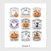 Ensemble de stickers Fun Éffrayant Halloween Desig (Feuille)