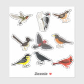 Ensemble de stickers jardin Oiseaux (Feuille)