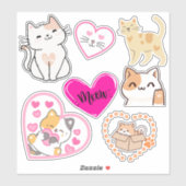 Ensemble de stickers Kitty Cat Valentine (Feuille)