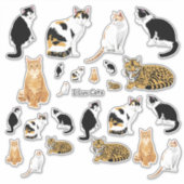Ensemble de stickers Lg de chats mignons assortis (Devant)