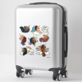 Ensemble de stickers magiques Afro Licorne (Sur valise)