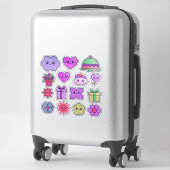 Ensemble de stickers mignons Kawaii avec des cœurs (Sur valise)