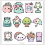 Ensemble de stickers mignons Kawaii pour le quotid (Feuille)