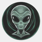 Ensemble de stickers tête Alien gris (Devant)