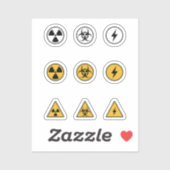 Ensemble de stickers Toxique et Avertissement (Feuille)