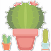 Ensemble de stickers Trio Cactus (Devant)