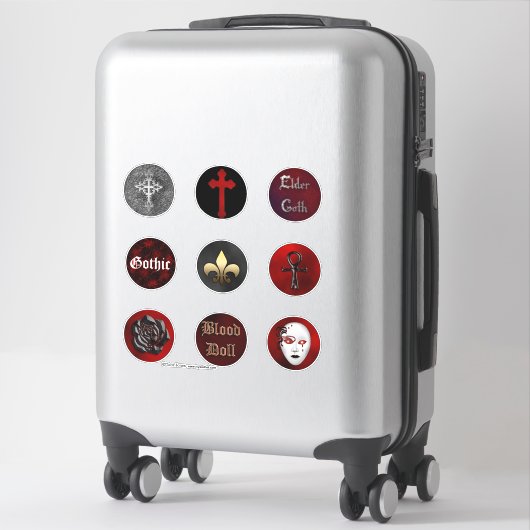 Ensemble de stickers Vampire Gothic Round Collecto (Sur valise)