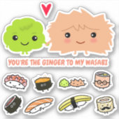 Ensemble de stickers Vinyl Ginger, Wasabi et Sushi (Devant)