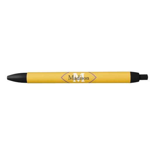 Ensemble de stylo monogramme plaqué brillant à l'é (Devant)