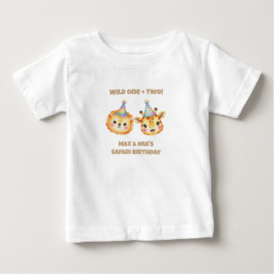 Ensemble de T-shirts de fête Safari pour jumeaux,