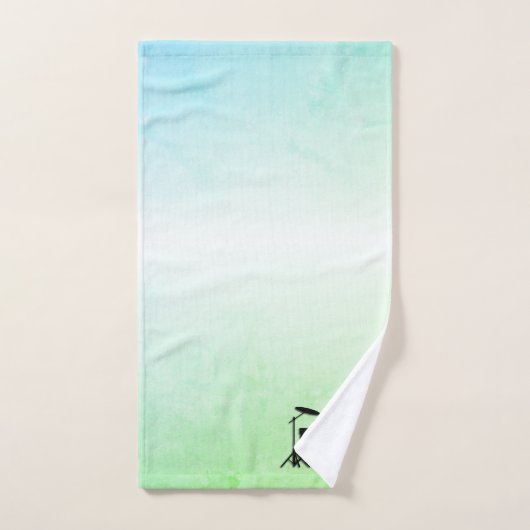 Ensemble de tambour monogramme vert (Serviette à main)