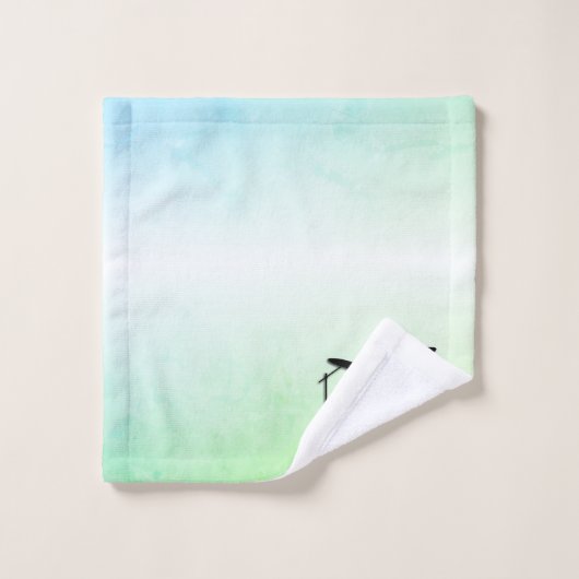 Ensemble de tambour monogramme vert (Gant de toilette)