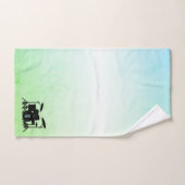 Ensemble de tambour monogramme vert (Serviette à main)