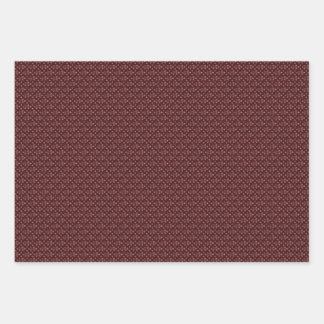 Ensemble de trois feuilles d'enveloppement Maroon