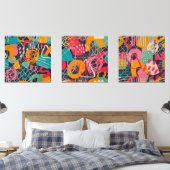 Ensemble de trois graffitis colorés (Chambre à coucher)