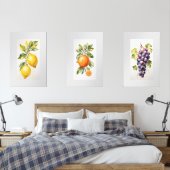 Ensemble de trois imprimés d'aquarelle d'art murau (Chambre à coucher)