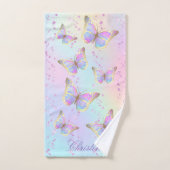 ensemble de trois serviettes de papillons design (Serviette à main)