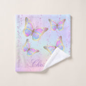 ensemble de trois serviettes de papillons design (Gant de toilette)