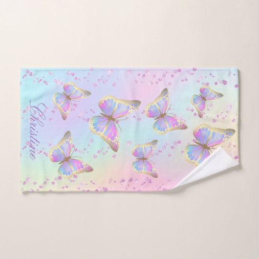 ensemble de trois serviettes de papillons design (Serviette à main)