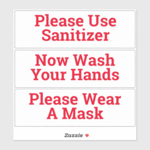Ensemble de trois stickers d'hygiène sanitaire