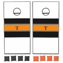 Ensemble de trous de Cornhole orange/noir et blanc