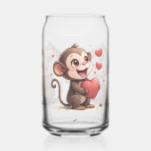 Ensemble de vaisselle singe amour coeurs rouges (Gauche)