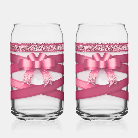 Ensemble de verre à boire Ruban Rose (Gauche)