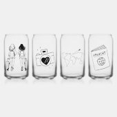 Ensemble de verre à occasion spéciale à thème de v (Recto)