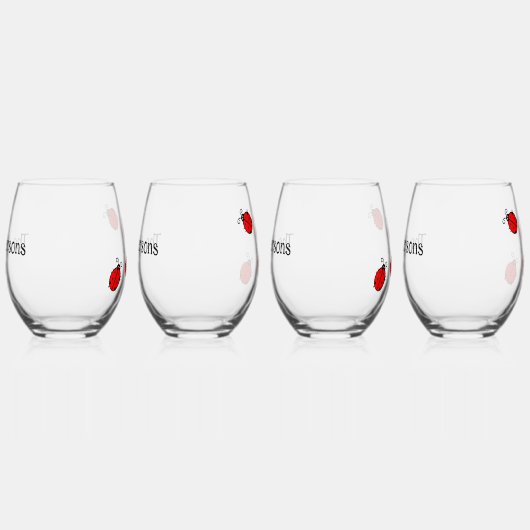 Ensemble de verre à vin de conception Ladybugs (Droite)