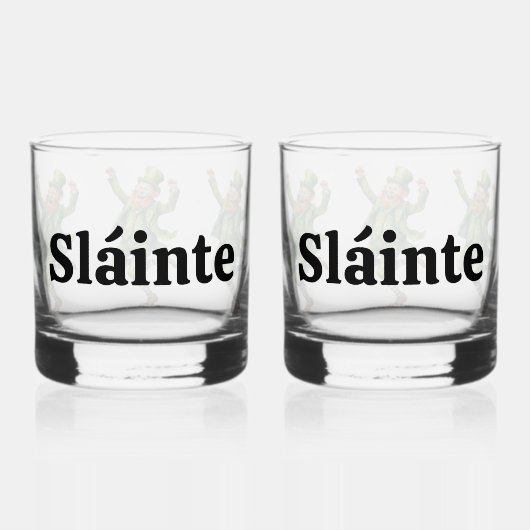 Ensemble de verre à whisky à thème Sláinte (Verso)
