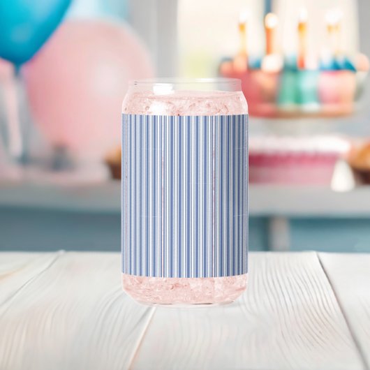 Ensemble de verre bleu et blanc rayé (Insitu (Baby Shower))