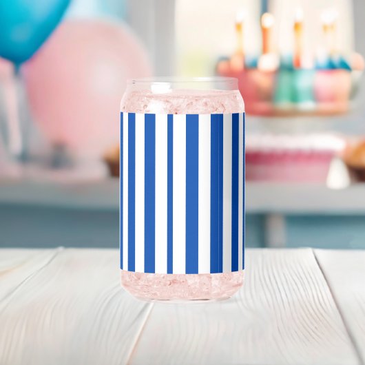 Ensemble de verre bleu et blanc rayé (Insitu (Baby Shower))