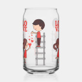 Ensemble de verre couple amour coeurs rouges  (Recto)