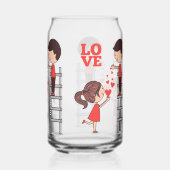 Ensemble de verre couple amour coeurs rouges  (Verso)