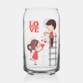 Ensemble de verre couple amour coeurs rouges  (Gauche)