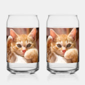 "Ensemble De Verre Imprimé Conception Chat De 2 (Recto)
