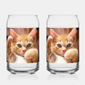 "Ensemble De Verre Imprimé Conception Chat De 2 (Verso)