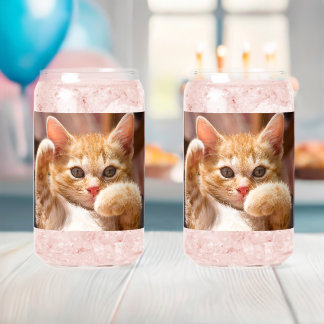 "Ensemble De Verre Imprimé Conception Chat De 2