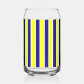 Ensemble de verre jaune bleu et blanc rayé (Verso)