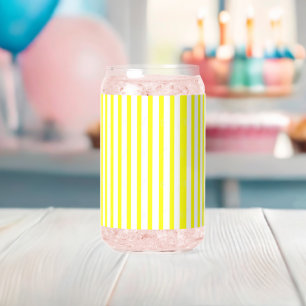 Ensemble de verre jaune et blanc rayé