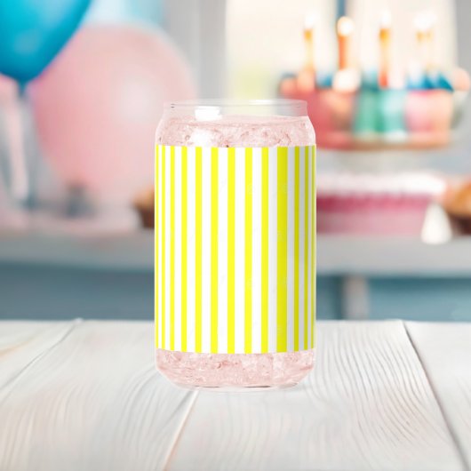 Ensemble de verre jaune et blanc rayé (Insitu (Baby Shower))