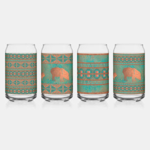 Ensemble de verre Pécaris du Sud-Ouest & motif géo