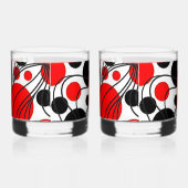Ensemble de verre Whiskey Black and Red Art Deco R (Droite)