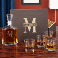 Ensemble de verre Whiskey Monogram Oakmont et déco