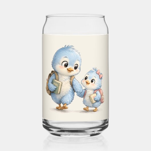 Ensemble de verrerie Cute Little Blue Bird Sibling (Recto)