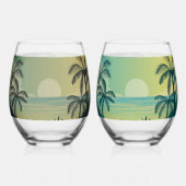 Ensemble de verres à vin Couchers de soleil avec P (Recto)