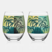 Ensemble de verres à vin Couchers de soleil avec P (Droite)